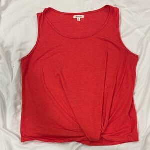 Max Studio Vibrant Red Twist-Detail Tank Top